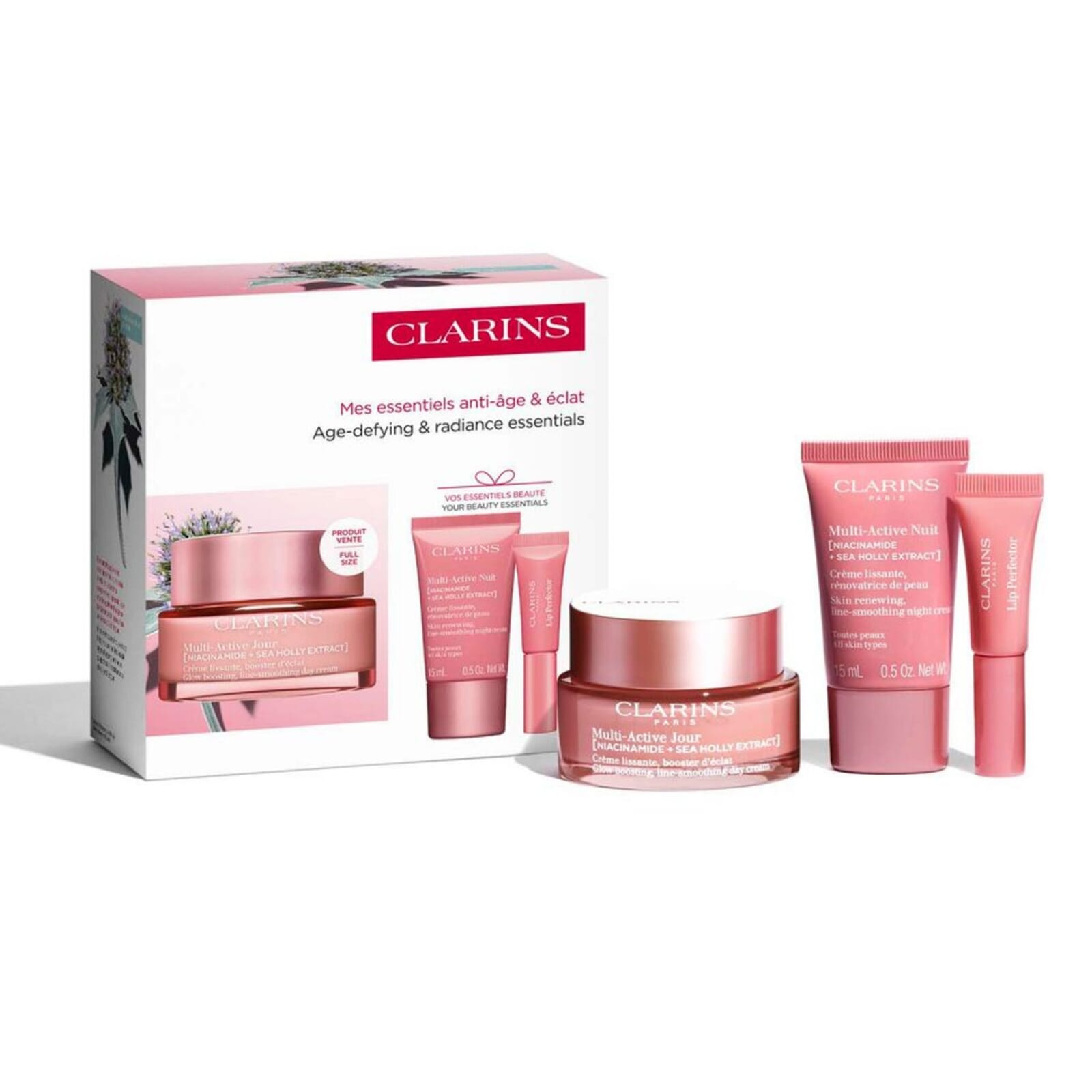 Multi-Active Jour 50 ml + Multi-Active Nuit + Lip Perfector Lote