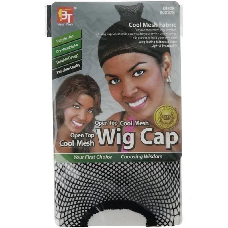 Open Top Cool Mesh Wig Cap #Negro