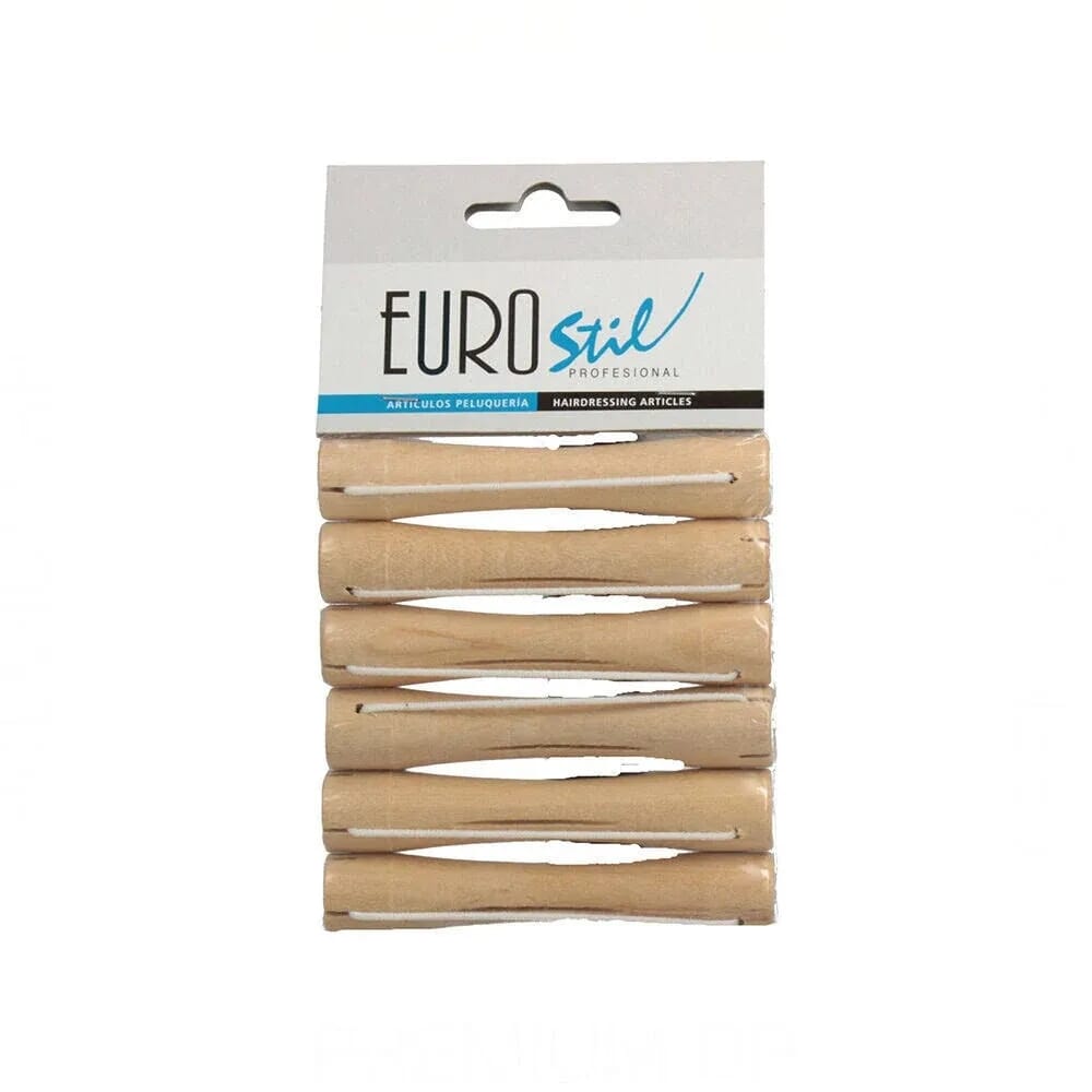 Bigudis Madera Mediano #Nº10 6 Uds