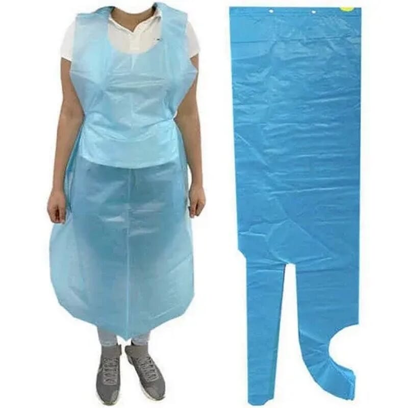 Hr Delantal Desechable Pequeño 78 x130 cmAzul Claro 50 Uds