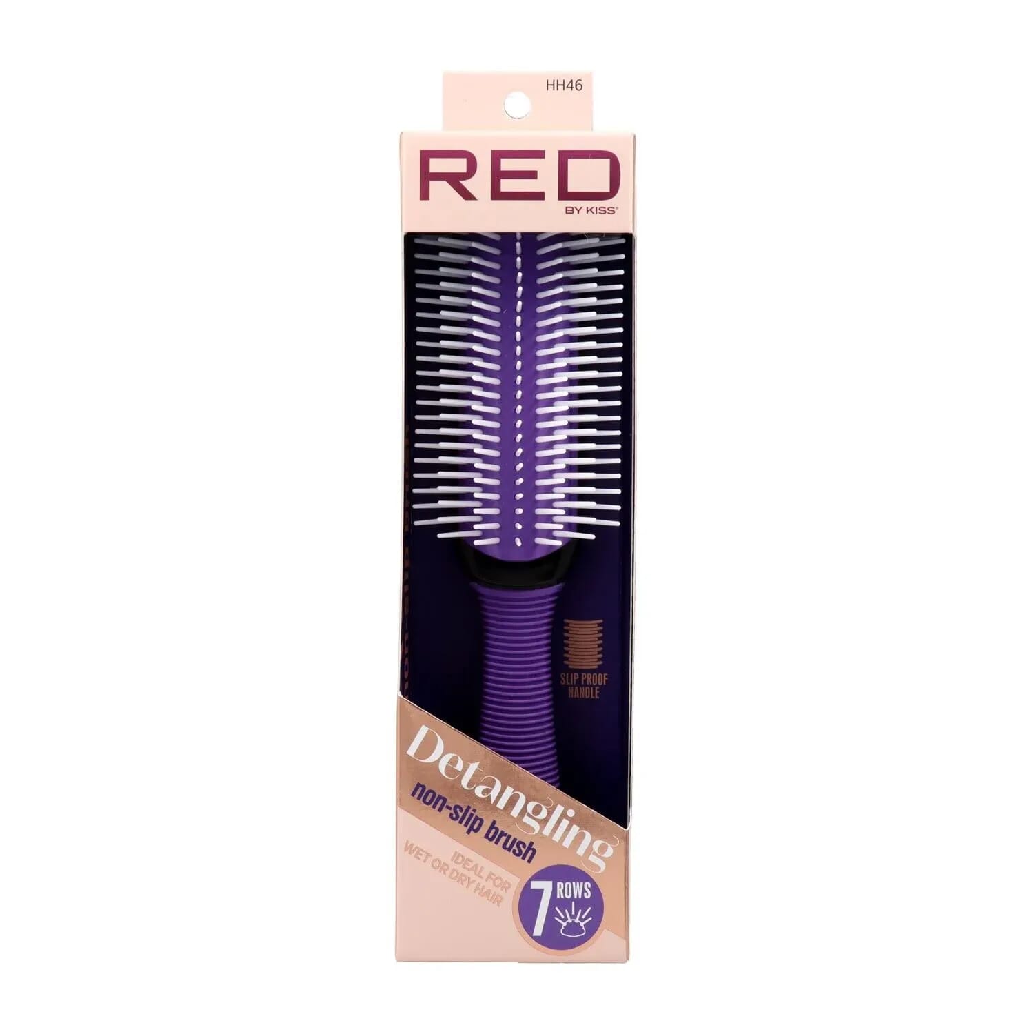 7 Row Detangle Brush Purple Cepillo