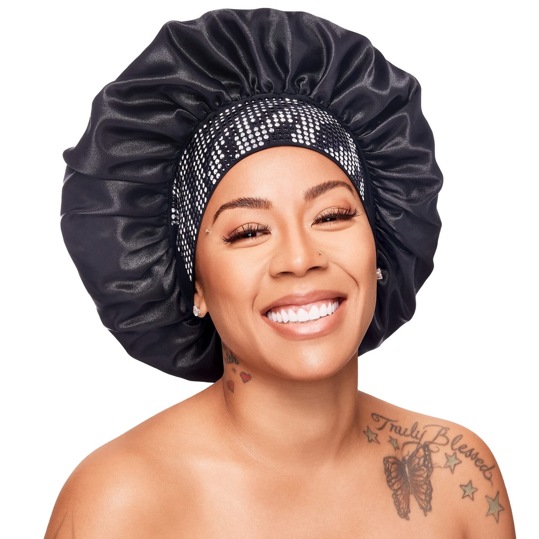 Diamond Bling Bonnet XL Black Zebra