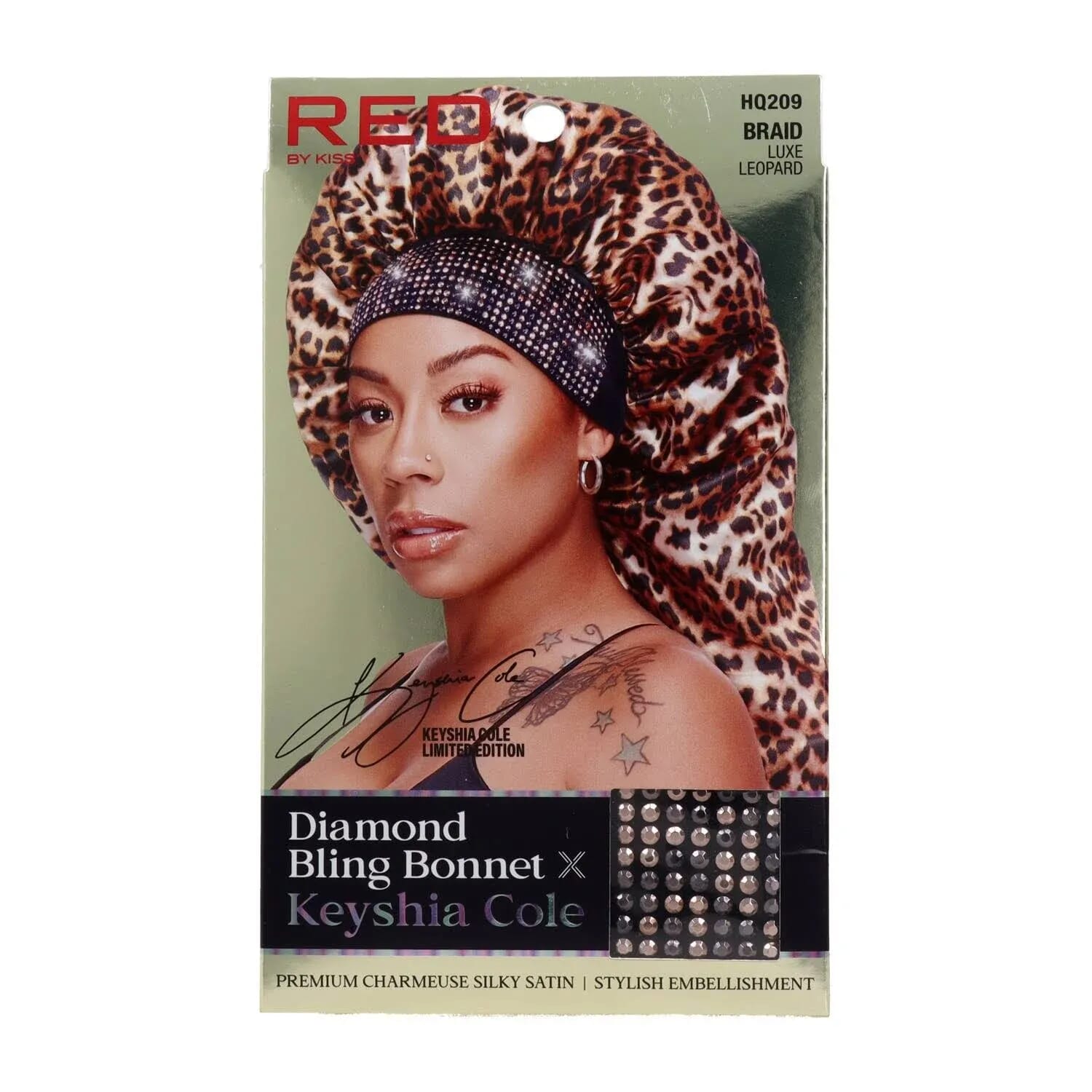 Diamond Bling Bonnet Cheveux Luxe Léopard