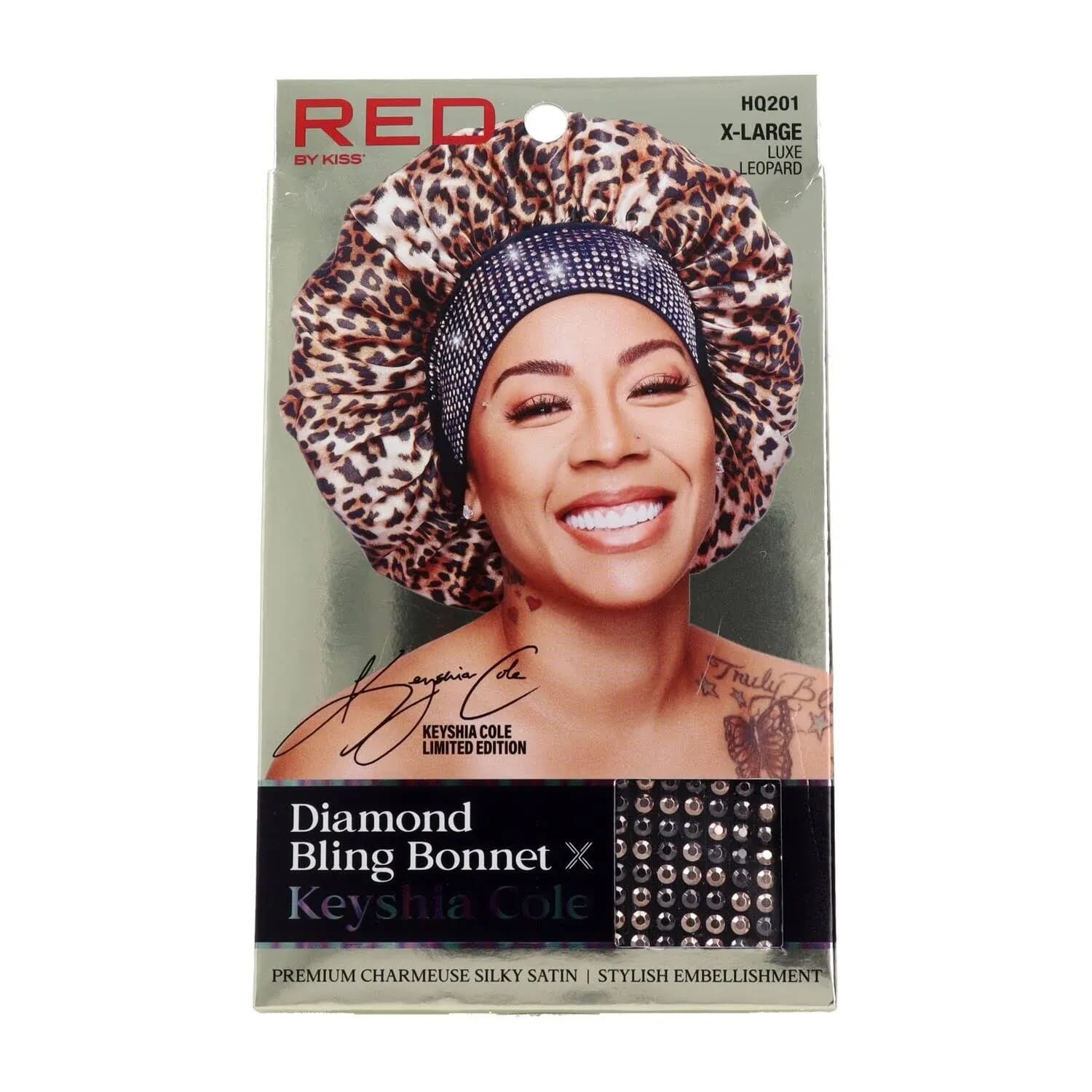 Diamond Bling Gorro del Cabello XL Luxe Leopard