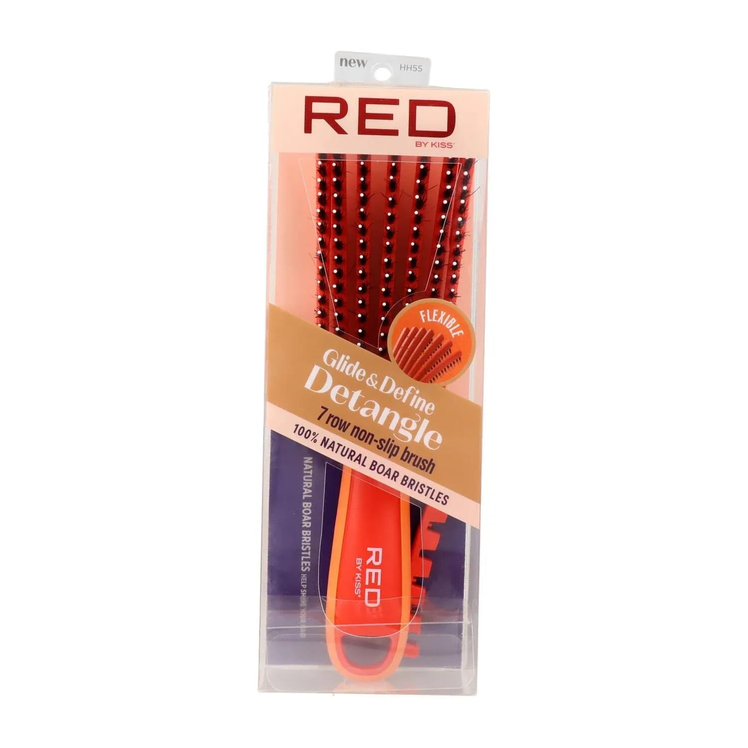 Ez Glide Detangling Brush Boar Cepillo Orange