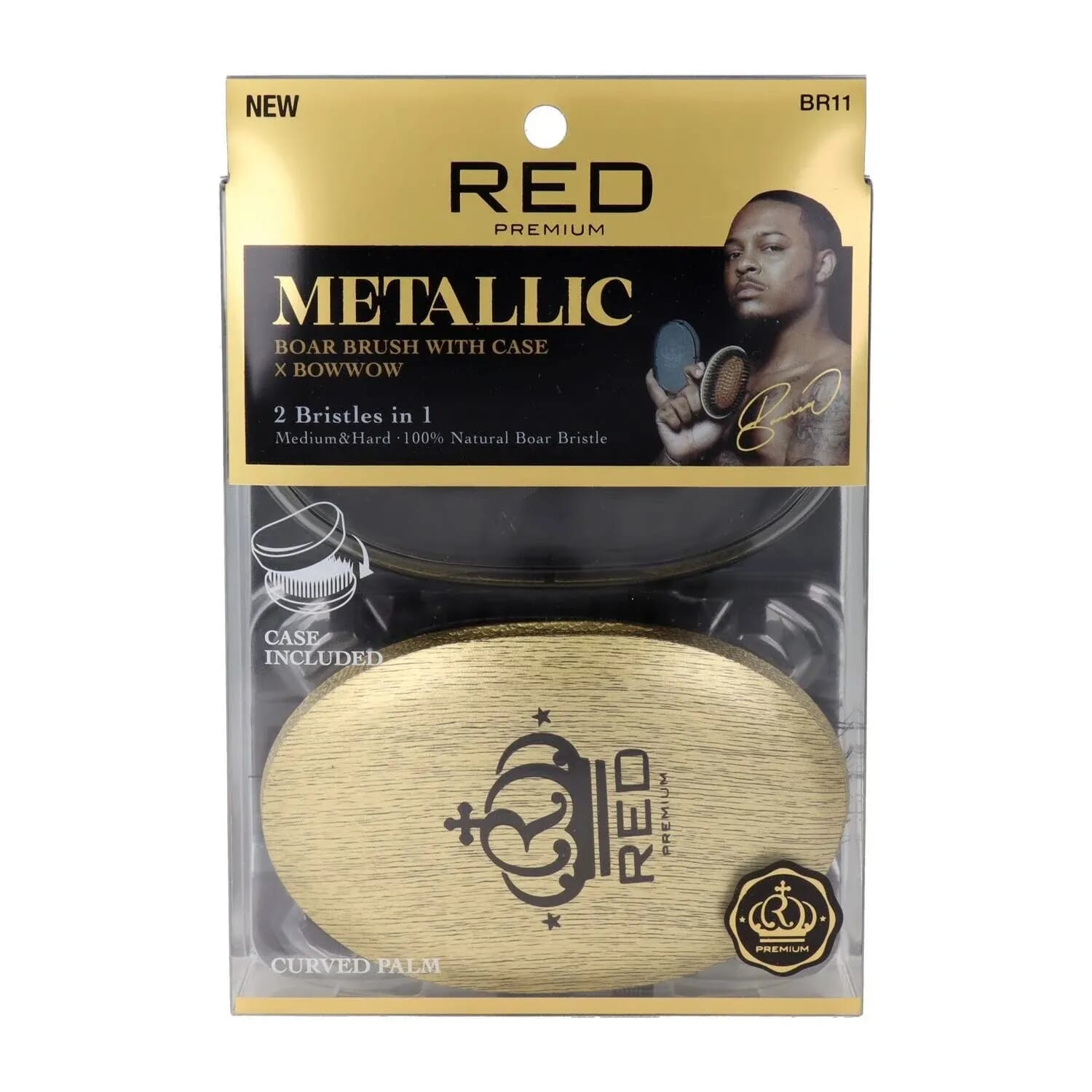 Pocket Mixed Boar Brush Gold Cepillo