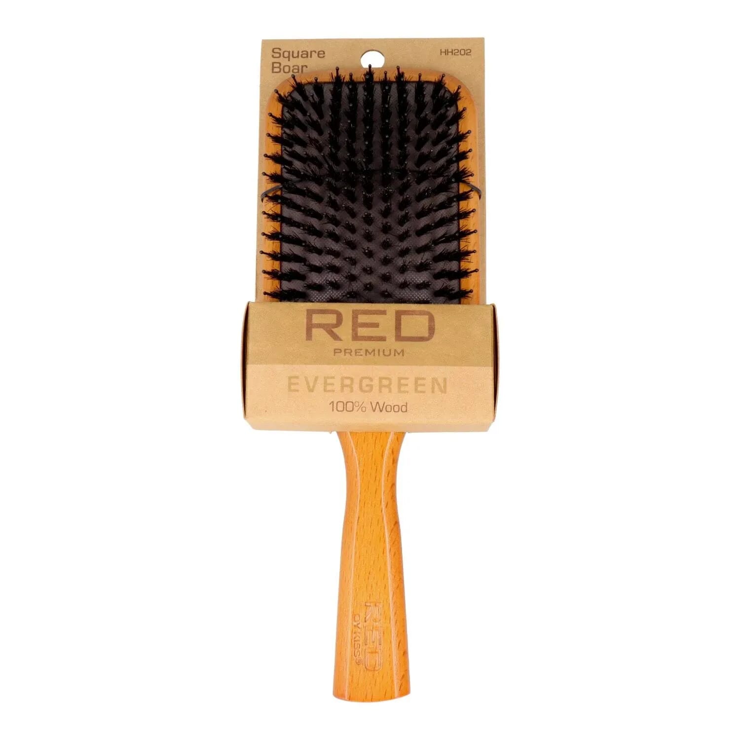 Premium Evergreen Wooden Brush Square Boar Paddle