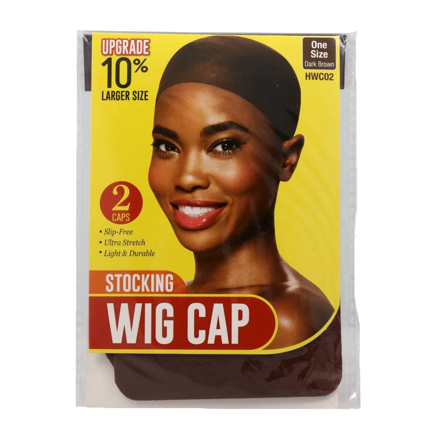 Stocking Wig Cap #Dark Brown 2 Uds