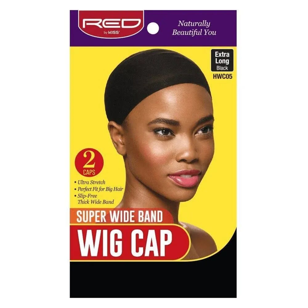Super Wide Band Wig Cap #Black 2 Uds