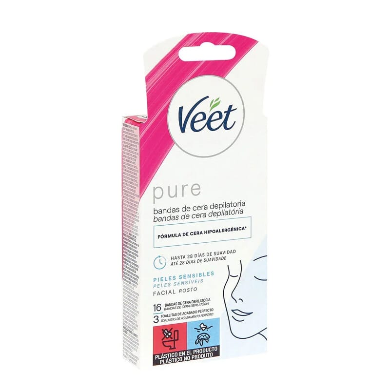 Pure Bandas De Cera Facial 16 Uds de Veet