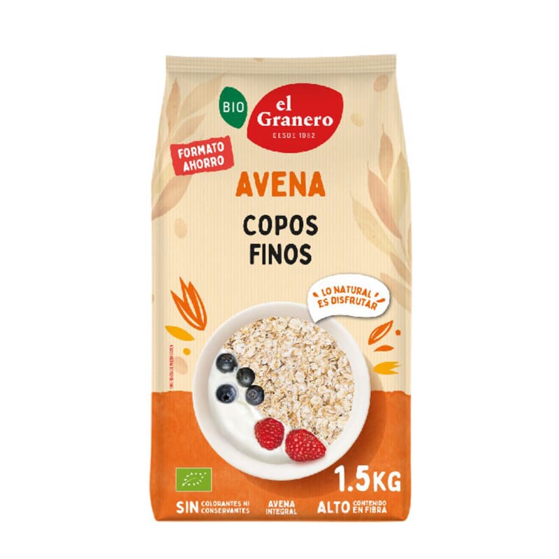 Copos Finos De Avena Integral Bio 1.5 Kg