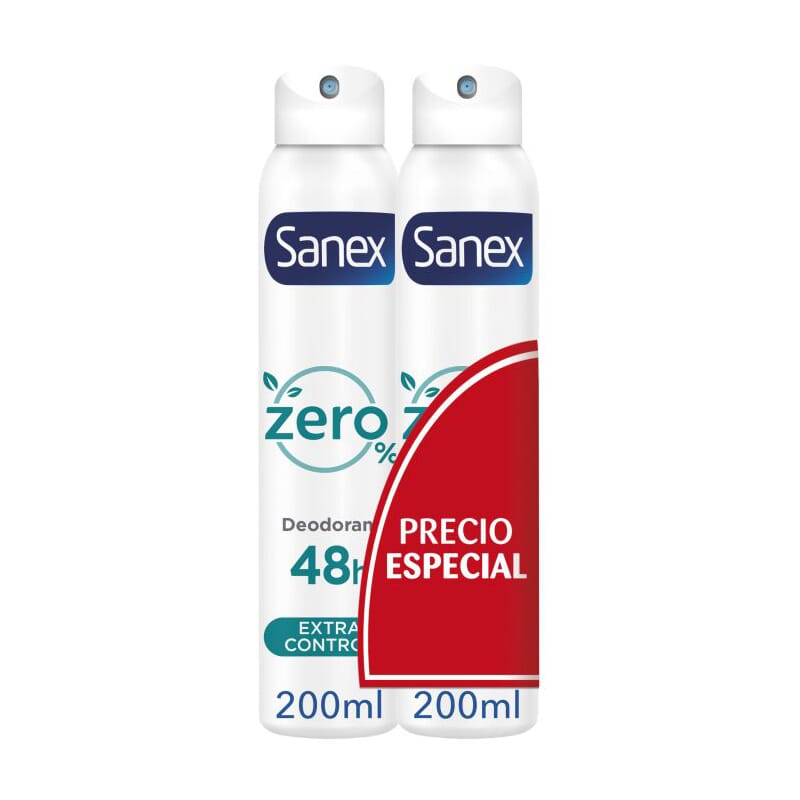 Zero% Extra Control Desodorante 48H Spray Duplo 2 Uds 200 ml