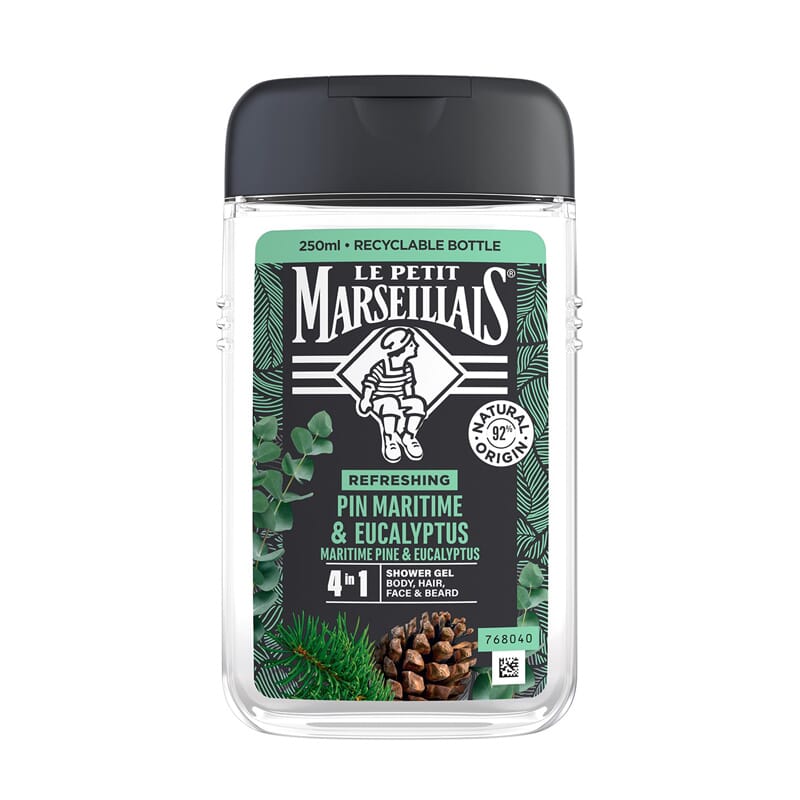 Gel De Ducha Refrescante Pino Marítimo y Eucalipto 4 En 1 250 ml