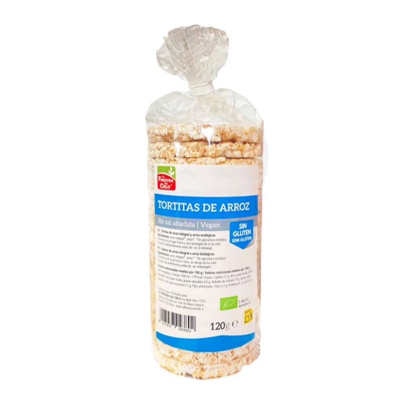 Tortitas De Arroz Integral Sin Gluten Ni Sal Añadida 120g