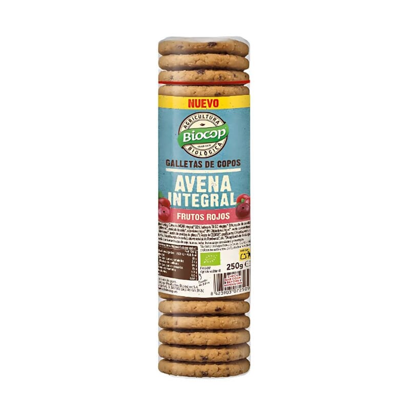 Galletas De Copos De Avena Integral Frutos Rojos 250g