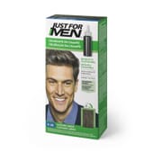 O Just For Men Coloração em Champô Castanho Médio atua em 100% dos cabelos grisalhos e brancos.