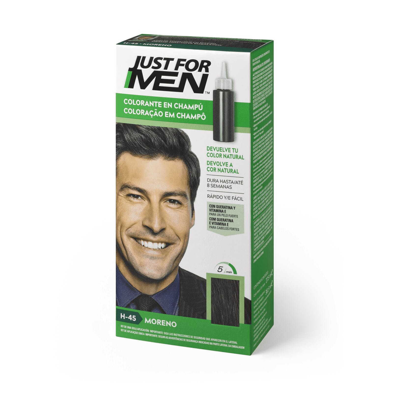 JUST FOR MEN COLORANTE EN CHAMPU MORENO H-45