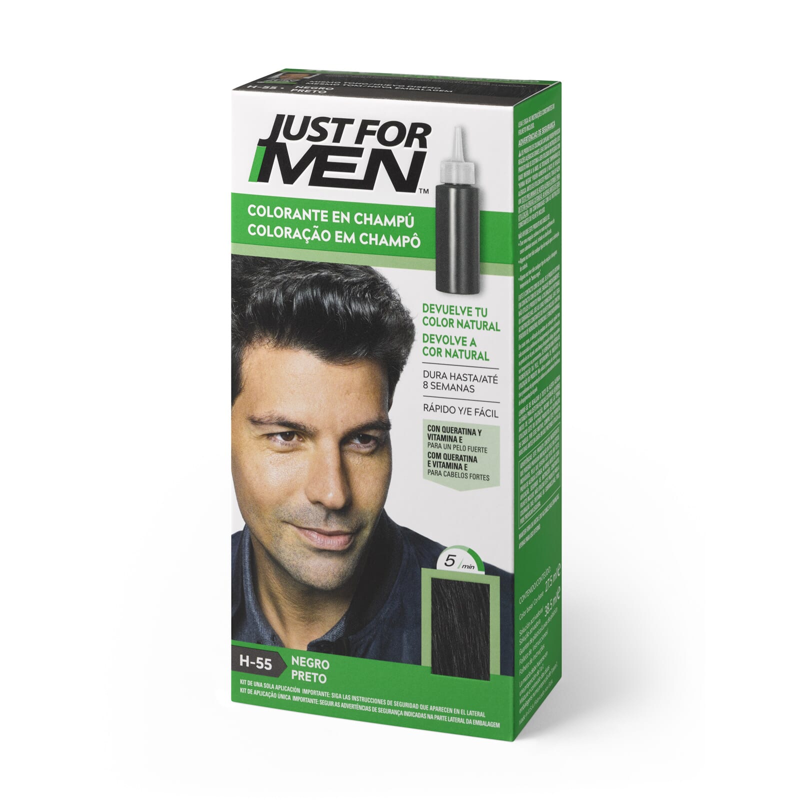 JUST FOR MEN COLORANTE EN CHAMPU NEGRO H-55