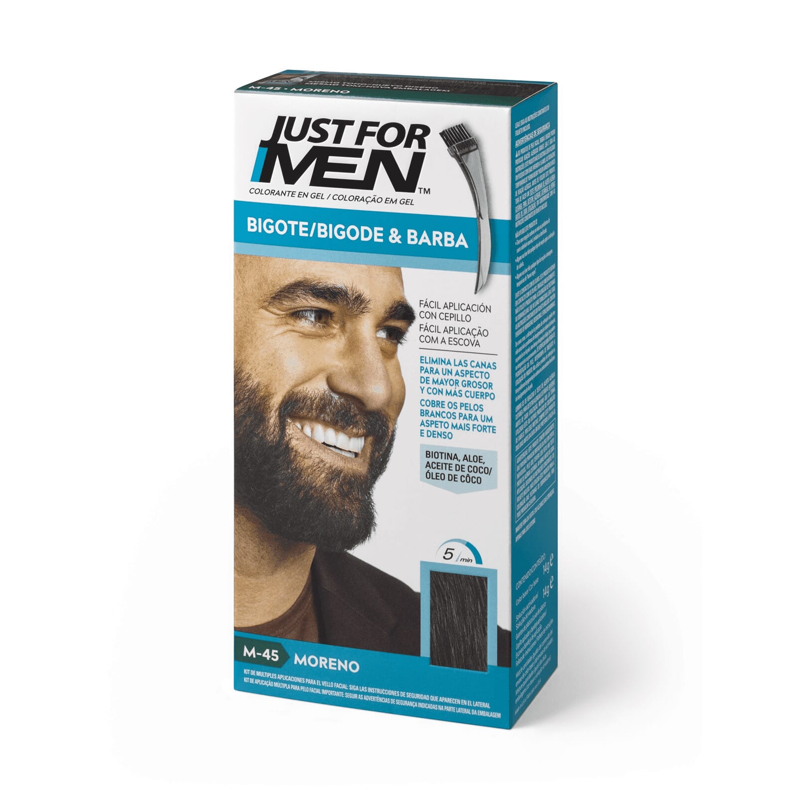 JUST FOR MEN BIGOTE BARBA Y PATILLAS MORENO M-45