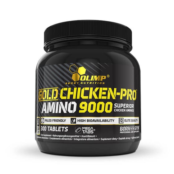Gold Chicken-Pro Amino 9000 aporta aminoácidos hidrolizados de pollo.