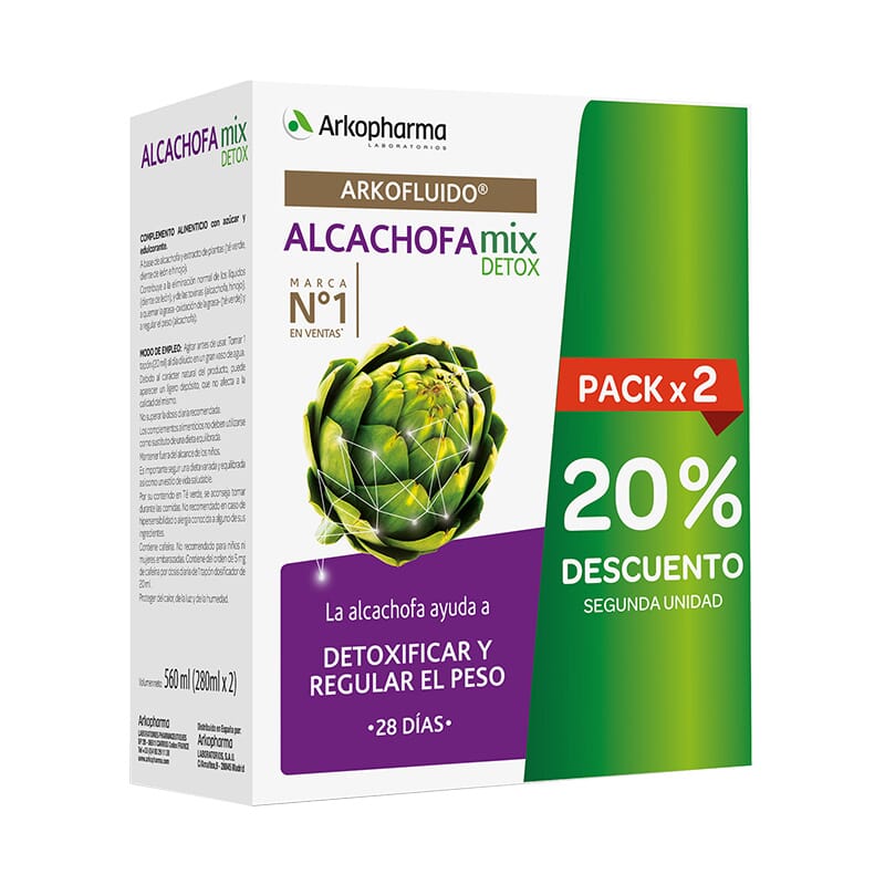 ARKOFLUIDO ALCACHOFA MIX DETOX 2 Ud de 280ml