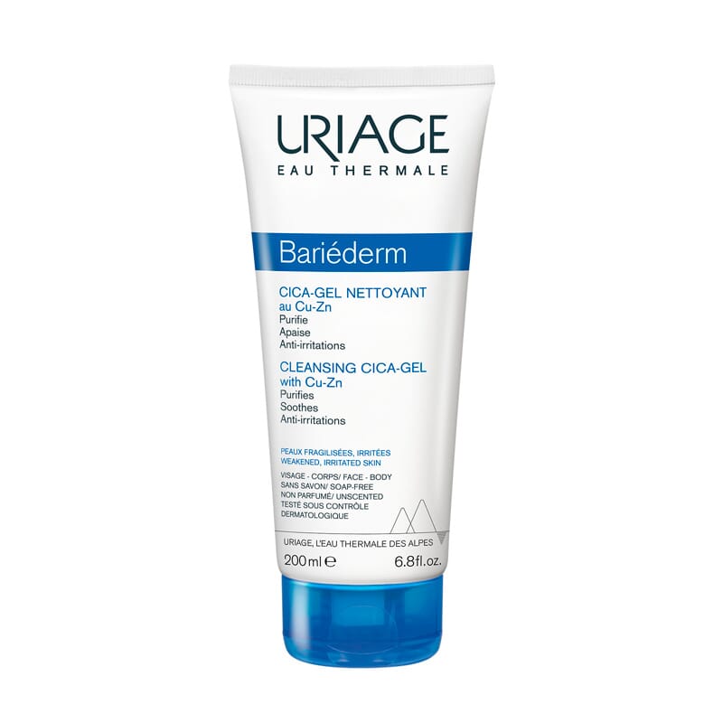 Bariéderm Cica Gel Limpiador limpia y desinfecta las pieles irritadas.