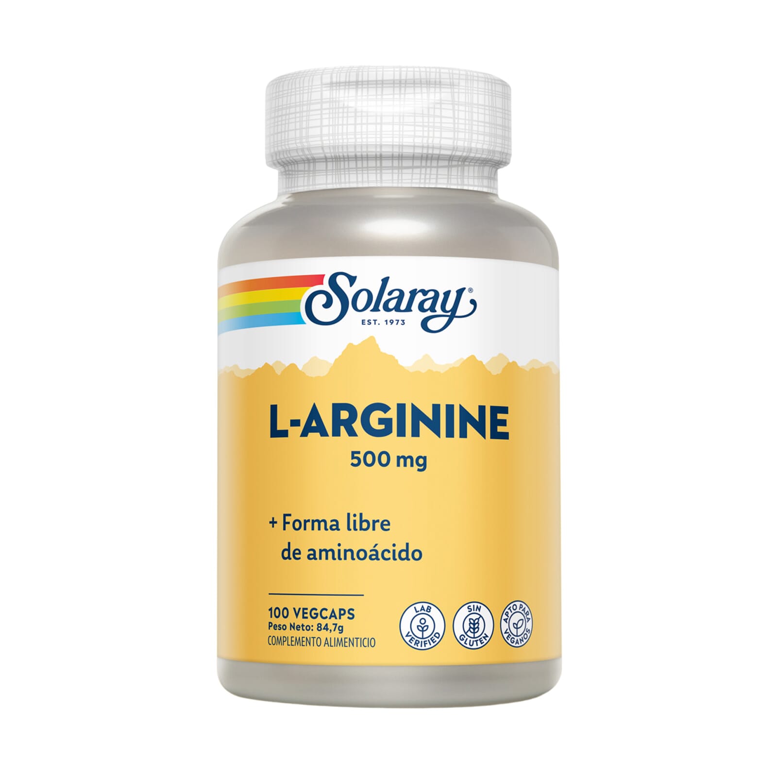 L-ARGININA 500mg 100 Cápsulas Vegetales