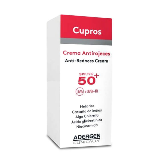 Cupros Crema Antirojeces SPF50+ cuida la piel sensible y cuperósica.