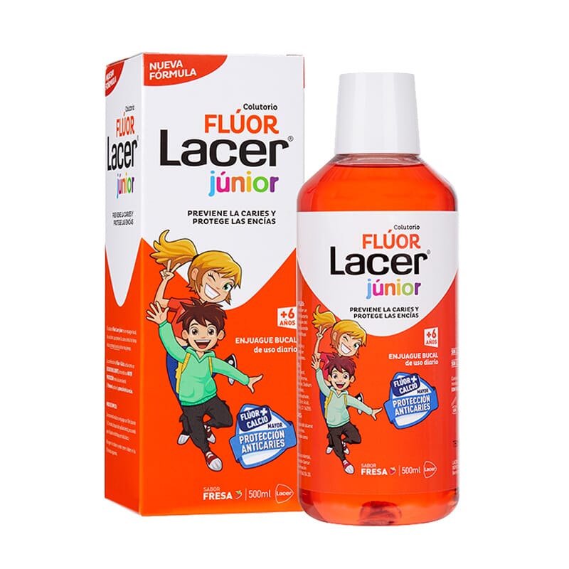 Lacer Junior Flúor Colutorio Diario Fresa 500 ml