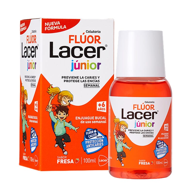 Lacer Junior Flúor Colutorio Semanal Fresa 100 ml