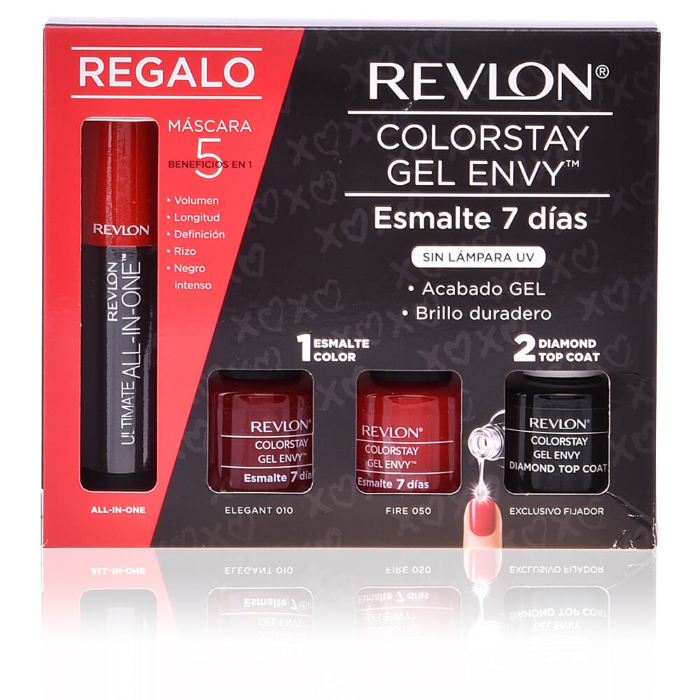 COLORSTAY GEL ENVY REDS + MASCARA LOTE 4 PZ