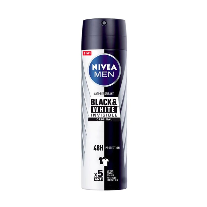 Men Black White Invisible Original Desodorante Spray 200 ml