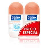 Deodorante Dermo Sensitive 24H Antitraspirante Roll-On 50 ml 2 Unità di Sanex