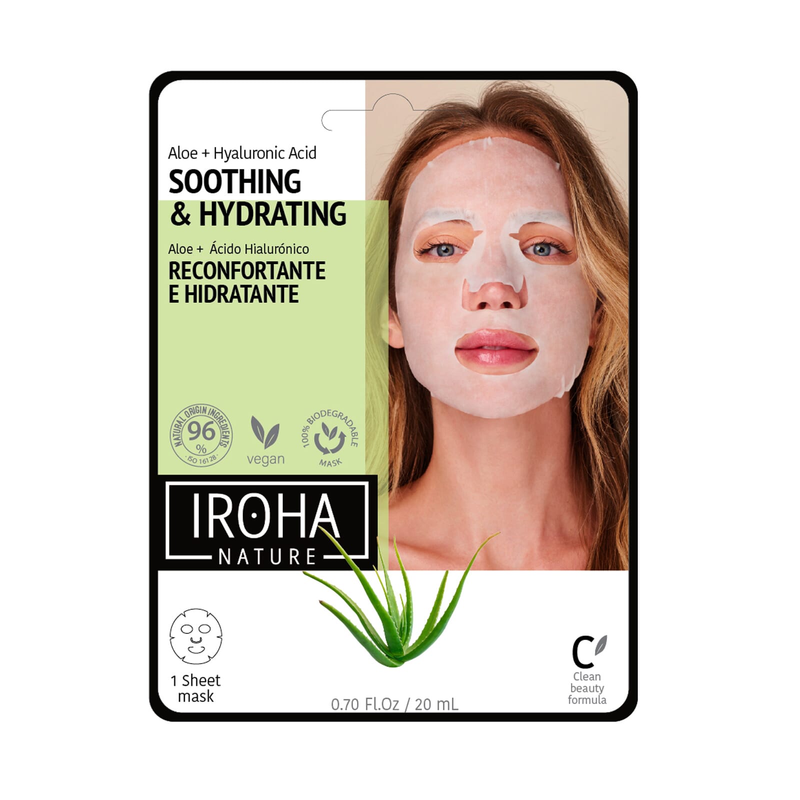 Tissue Mask Moisturizing Aloe + Green Tea + Ginseng + Ha