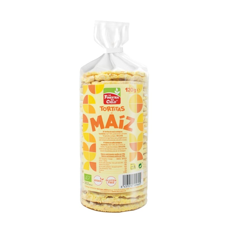 TORTITAS DE MAÍZ CON SAL Y SIN GLUTEN BIO 120g