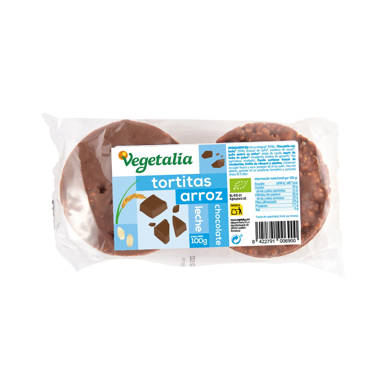 Tortitas De Arroz Chocolate Leche Bio 100g