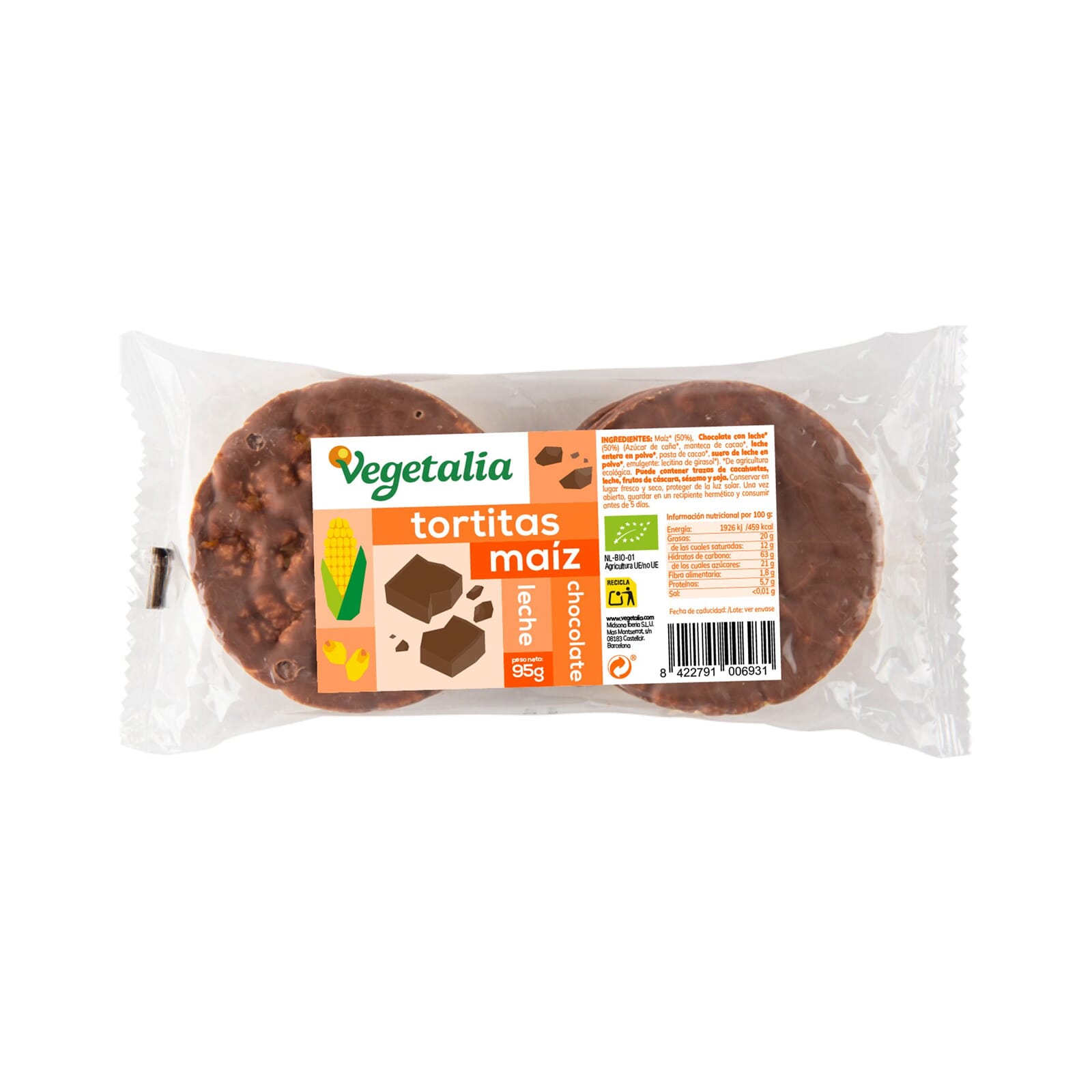 Tortitas De Maíz Con Chocolate Con Leche 95g