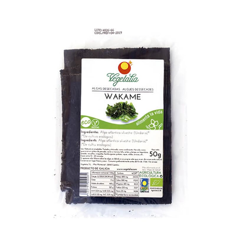 Algas Wakame Desecadas Bio Vegan 50g