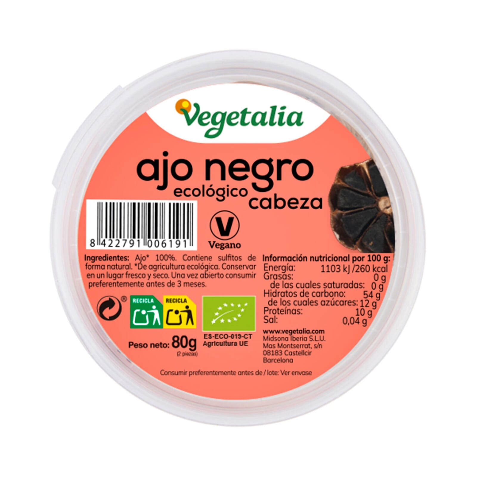 Ajo Negro Fermentado Vegan Bio 2 Uds de Vegetalia