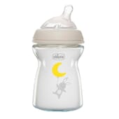Biberón Vidrio Natural Feeling Tetina Inclinada Flujo Lento 0M+ 250 ml - Chicco