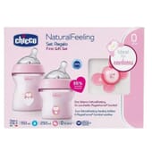Chicco Set Regalo Natural Feeling Rosa 0M+ 1 Pack - Silicona