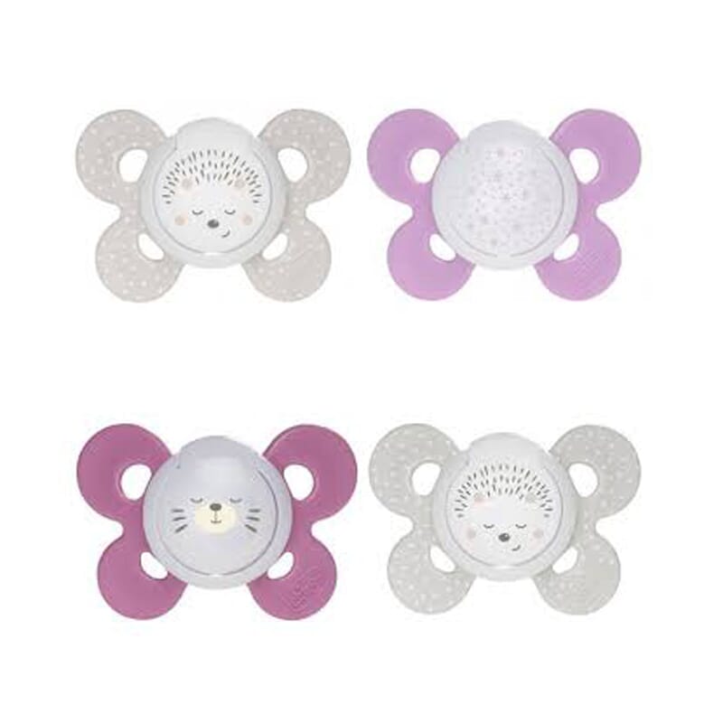 CHUPETE PHYSIO COMFORT NIGHT SILICONA 16-36M ROSA 2 Ud