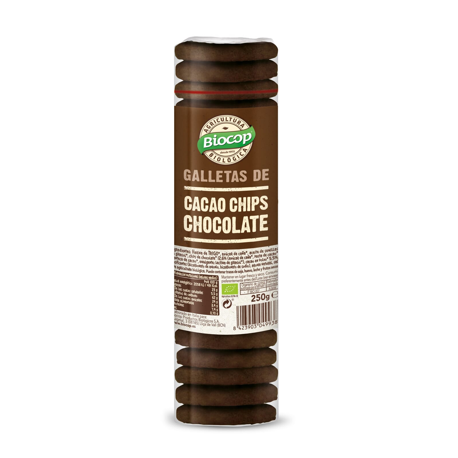 GALLETAS CACAO CHIPS DE CHOCOLATE 250g