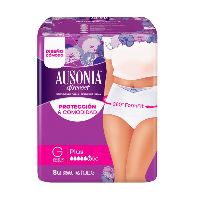 Ausonia Discreet Braguitas Plus 8 Uds