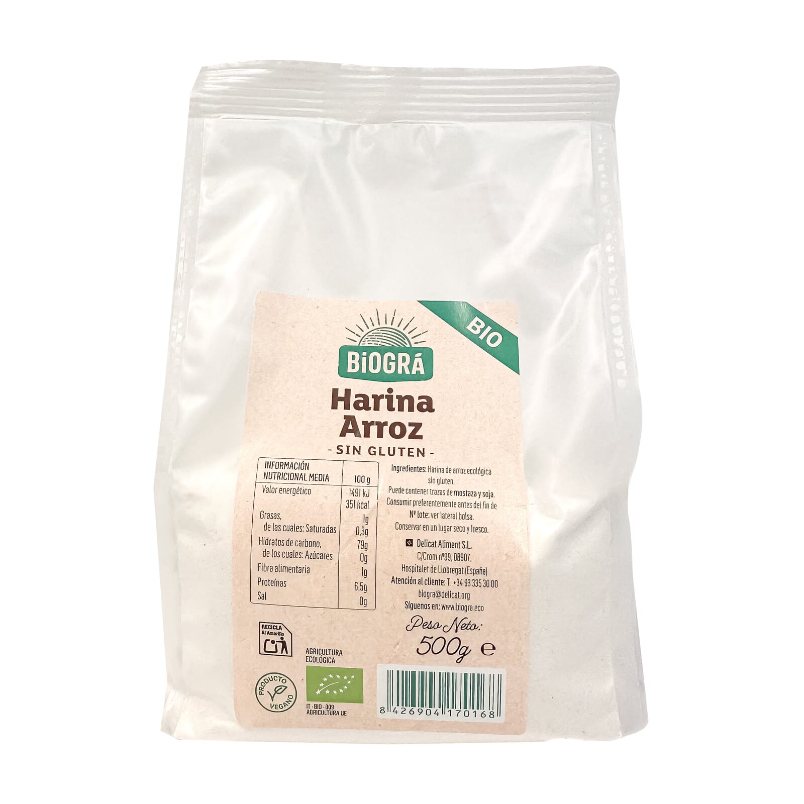 HARINA DE ARROZ BIO 500g