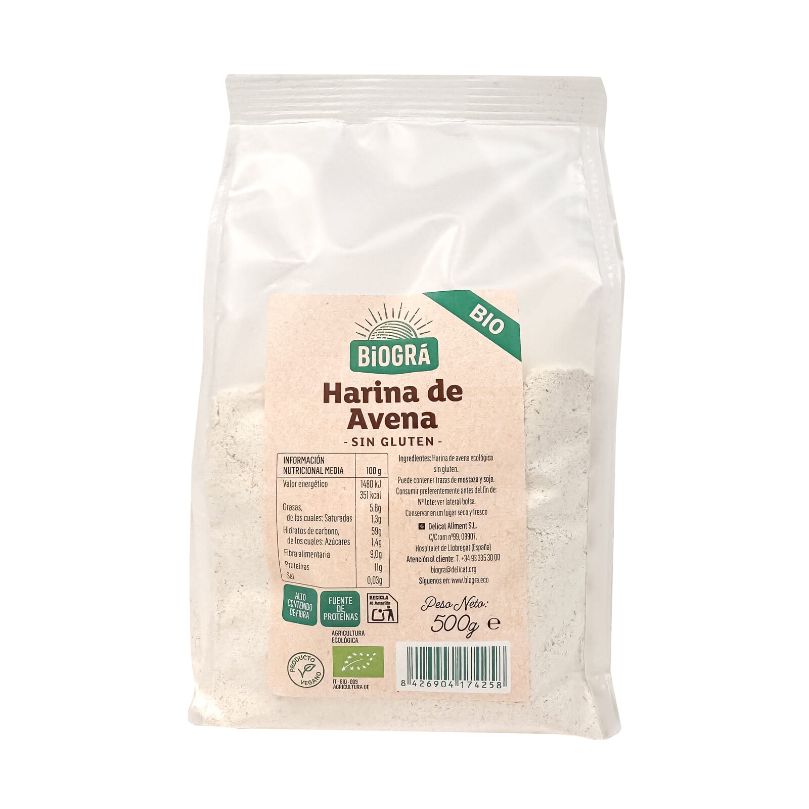 Harina De Avena Eco 500g
