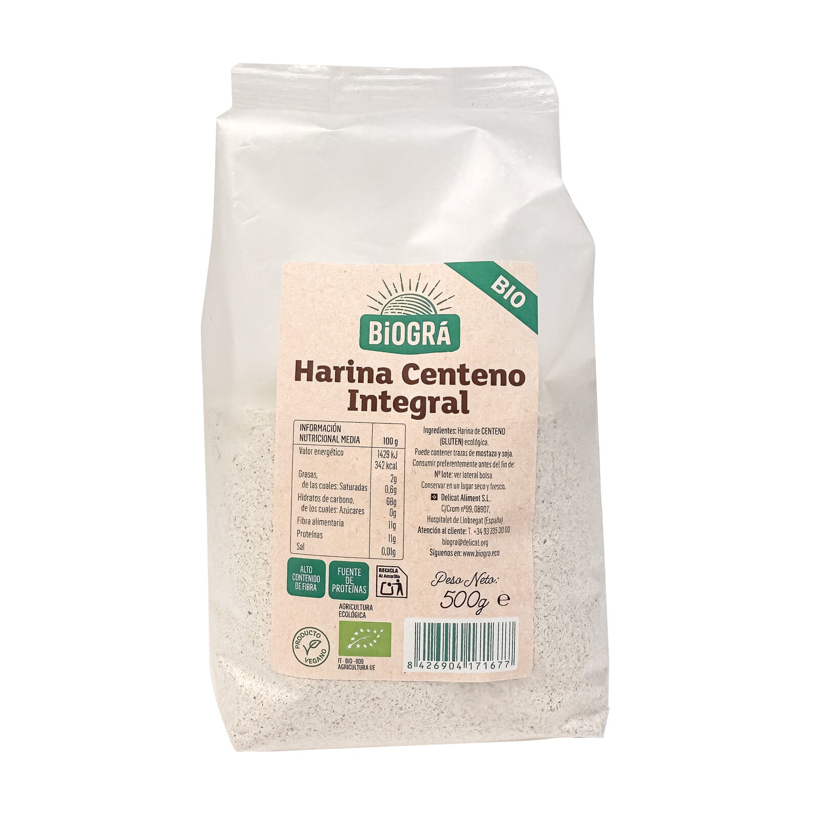 HARINA DE CENTENO INTEGRAL BIO 500g