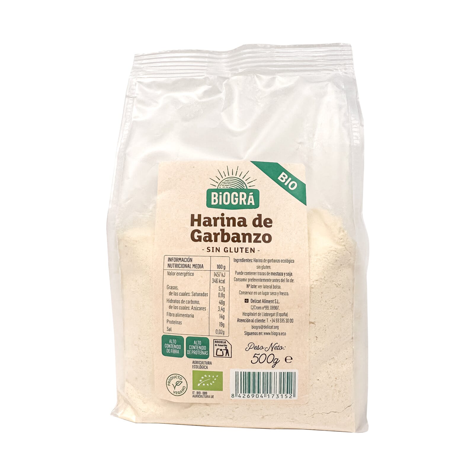 Harina De Garbanzos Eco 500g