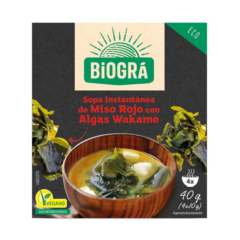 Sopa De Miso Rojo Con Algas Wakame 4 Sobres de 10g