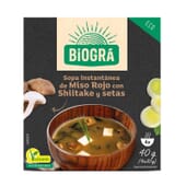 Sopa Miso Rojo con Shiitake y Setas 4 Sobres de 10g de Biogra
